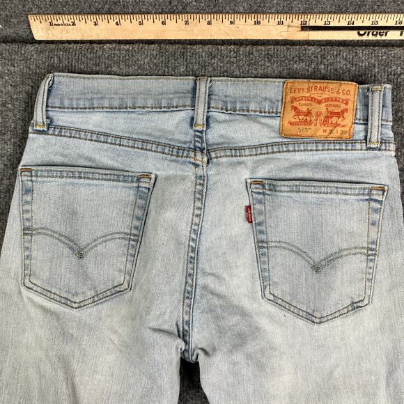 Levi's 513 Jeans Mens 30x32 Light Wash Slim Straight Fit Stretch Denim Pants - Picture 6 of 12